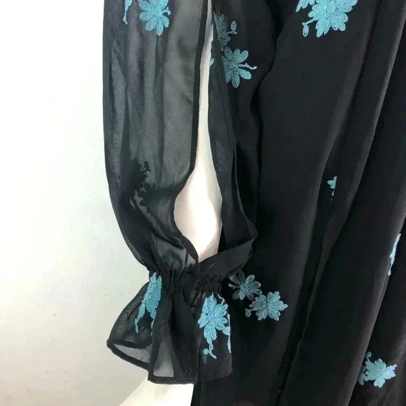 NEW TOPSHOP Idol Women's Size 6 Embellished Floral Long Midi Dress Chiffon - Picture 4 of 10